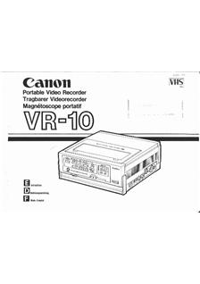 Canon VR 10 manual. Camera Instructions.